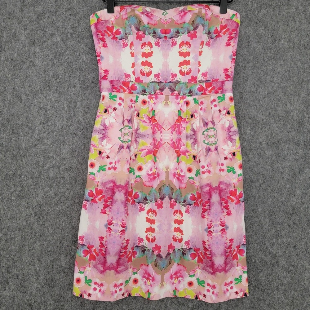 Ali Ro Barosa‎ Dress Womens 2 Pink Floral Strapless Cutout Cocktail